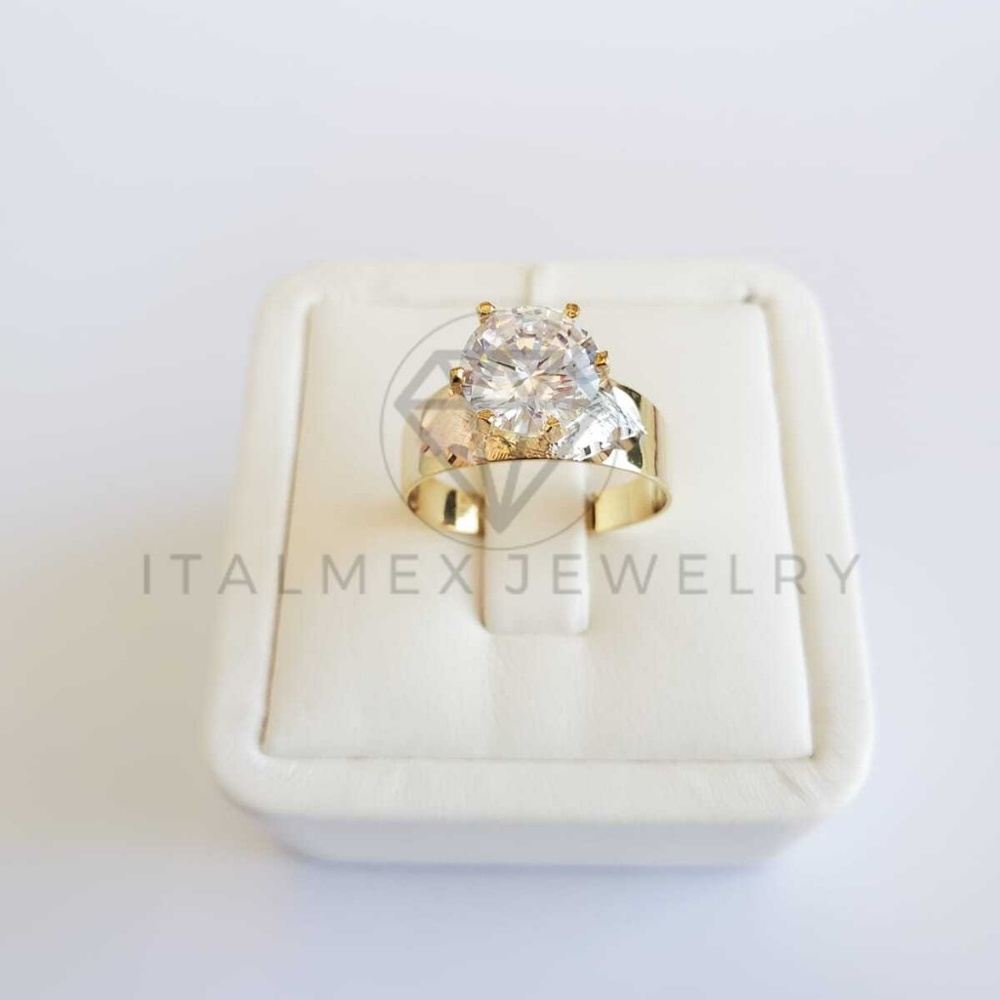 18K GF Round Solitaire CZ Ring|Anillo Oro Laminado - Picture 4 of 5